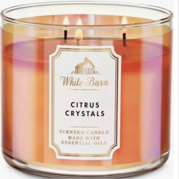 Bath & Body Works Other - NEW White Barn Bath & Body Works CITRUS CRYSTALS 3 Wick Candle 14.5 oz